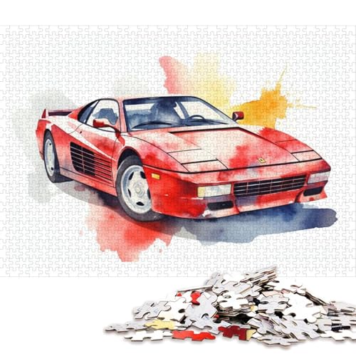 Kunst-Sportwagen-Puzzle, Entspannungs-Herausforderung, Spielzeug, Papier, rechteckig, Puzzle für Jungen oder Mädchen, Vatertagsgeschenke, 70 x 50 cm/1000 Teile von QBIREX