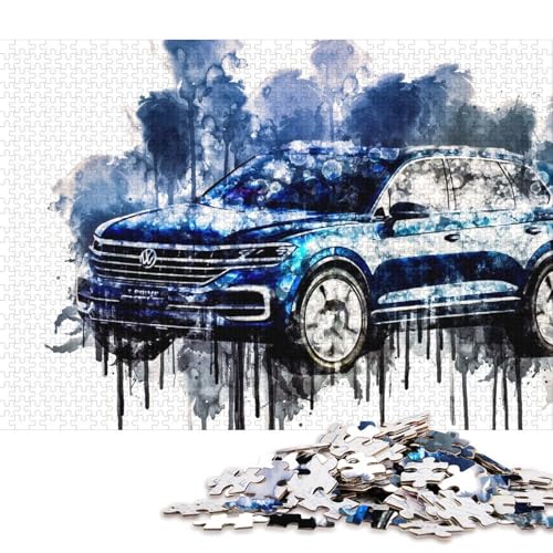 Kunst-Sportwagen-Puzzle, Entspannungs-Herausforderung, Spielzeug, Papier, rechteckig, Puzzle für Jungen oder Mädchen, Vatertagsgeschenke, 70 x 50 cm/1000 Teile von QBIREX