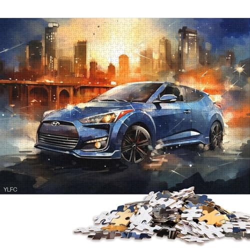 Kunst-Sportwagen-Puzzle, Entspannungs-Herausforderung, Spielzeug, Papier, rechteckig, Puzzle für Jungen oder Mädchen, Vatertagsgeschenke, 70 x 50 cm/1000 Teile von QBIREX