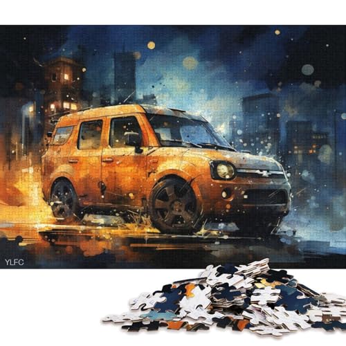Kunst-Sportwagen-Puzzle, Entspannungs-Herausforderung, Spielzeug, Papier, rechteckig, Puzzle für Jungen oder Mädchen, Vatertagsgeschenke, 70 x 50 cm/1000 Teile von QBIREX