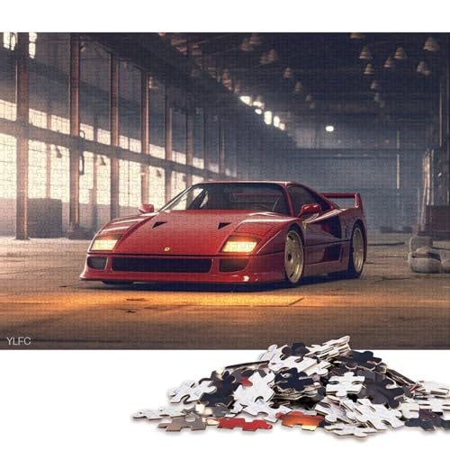 Kunst-Sportwagen-Puzzle, Entspannungs-Herausforderung, Spielzeug, Papier, rechteckig, Puzzle für Jungen oder Mädchen, Vatertagsgeschenke, 70 x 50 cm/1000 Teile von QBIREX