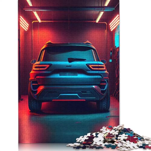 Kunst-Sportwagen-Puzzle, Entspannungs-Herausforderung, Spielzeug, rechteckiges Papierpuzzle für Jungen oder Mädchen, Vatertagsgeschenke, 1000 Teile (38 x 26 cm) von QBIREX