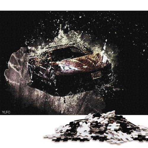 Kunst-Sportwagen-Puzzle, Familienspaß, rechteckiges Papierpuzzle für Jungen oder Mädchen, Kindertagsgeschenke, 70 x 50 cm, 1000 Teile von QBIREX