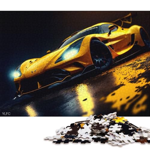Kunst-Sportwagen-Puzzle, Familienspaß, rechteckiges Papierpuzzle für Jungen oder Mädchen, Kindertagsgeschenke, 70 x 50 cm, 1000 Teile von QBIREX