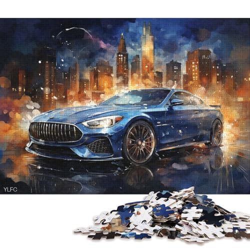 Kunst-Sportwagen-Puzzle, Familienspaß, rechteckiges Papierpuzzle für Jungen oder Mädchen, Kindertagsgeschenke, 70 x 50 cm, 1000 Teile von QBIREX