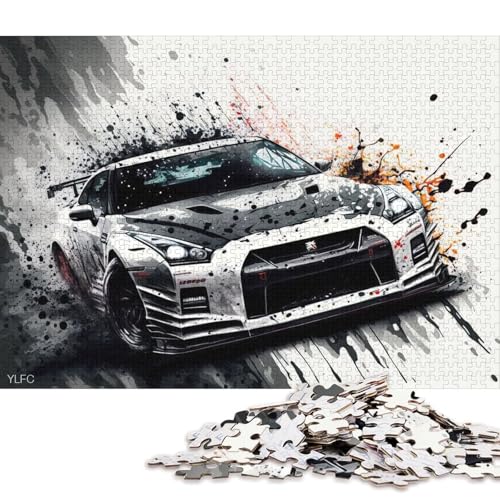Kunst-Sportwagen-Puzzle, Lernspiele, Familienaktivitäten, Premium-Karton-Puzzle für Frauen und Männer, 38 x 26 cm, 1000 Teile von QBIREX