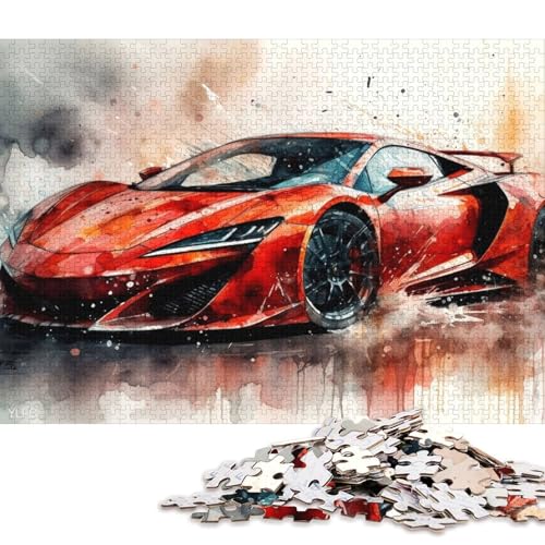 Kunst-Sportwagen-Puzzle, Lernspiele, Familienaktivitäten, Premium-Karton-Puzzle für Frauen und Männer, 38 x 26 cm, 1000 Teile von QBIREX