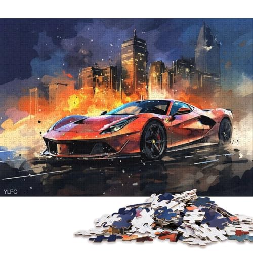 Kunst-Sportwagen-Puzzle, Lernspiele, Familienaktivitäten, Premium-Karton-Puzzle für Frauen und Männer, 70 x 50 cm, 1000 Teile von QBIREX