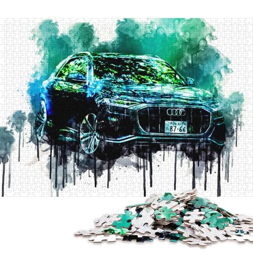 Kunst-Sportwagen-Puzzle, Lernspiele, Familienaktivitäten, Premium-Karton-Puzzle für Frauen und Männer, 70 x 50 cm, 1000 Teile von QBIREX