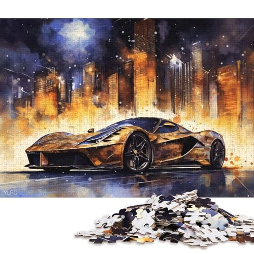 Kunst-Sportwagen-Puzzle, einzigartige Heimdekoration, 100% recycelter Karton, Puzzle für Erwachsene und Kinder, Tagesgeschenke, 38 x 26 cm, 1000 Teile Kunst-Sportwagen-Puzzle, einzigartige Heimdekoration, 100% recycelter Karton, Puzzle für Erwachsene und Kinder, Tagesgeschenke, 38 x 26 cm, 1000 Teile von QBIREX
