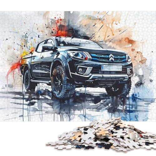 Kunst-Sportwagen-Puzzle, einzigartige Heimdekoration, 100% recycelter Karton, Puzzle für Jungen oder Mädchen, 70 x 50 cm/1000 Teile von QBIREX