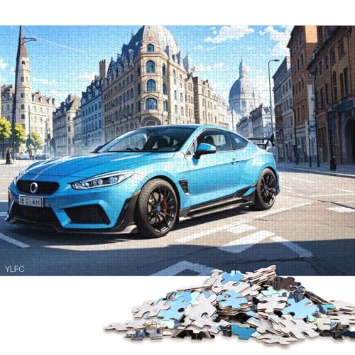 Kunst-Sportwagen-Puzzle, einzigartige Heimdekoration, 100% recycelter Karton, Puzzle für Jungen oder Mädchen, 70 x 50 cm/1000 Teile von QBIREX