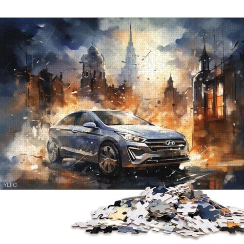 Kunst-Sportwagen-Puzzle, einzigartige Heimdekoration, 100% recycelter Karton, Puzzle für Jungen oder Mädchen, 70 x 50 cm/1000 Teile von QBIREX