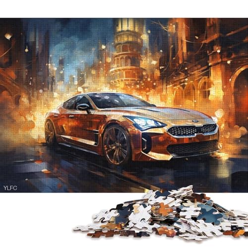 Kunst-Sportwagen-Puzzle, einzigartige Heimdekoration, Premium-Karton-Puzzle für Erwachsene und Teenager, einzigartiges Geschenk, 70 x 50 cm, 1000 Teile von QBIREX