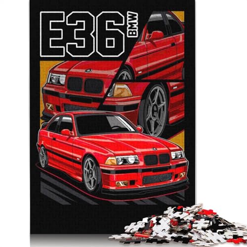 Kunst-Sportwagen-Puzzle, herausfordernd und knifflig, 100% recycelter Karton, Puzzle für Erwachsene und Kinder, 1000 Teile (38 x 26 cm) von QBIREX