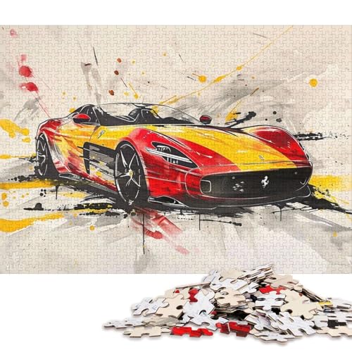 Kunst-Sportwagen-Puzzle, herausfordernd und knifflig, 100% recycelter Karton, Puzzle für Erwachsene und Kinder, 70 x 50 cm, 1000 Teile von QBIREX