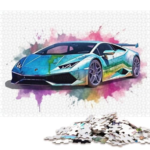 Kunst-Sportwagen-Puzzle, herausfordernd und knifflig, 100% recycelter Karton, Puzzle für Erwachsene und Kinder, 70 x 50 cm, 1000 Teile von QBIREX