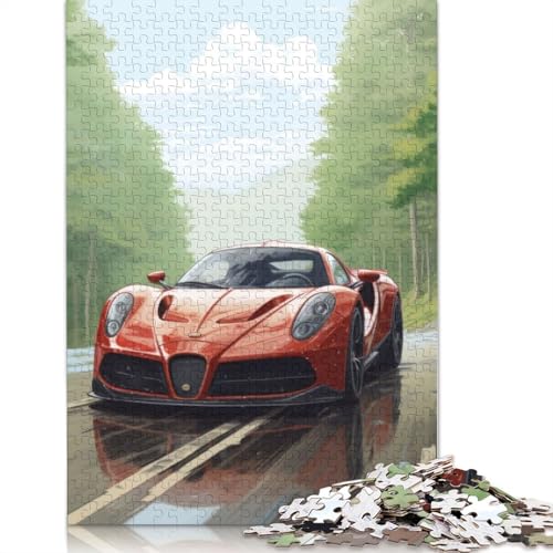 Kunst-Sportwagen-Puzzle, kreative Spiele, 100 Prozent recycelter Karton, Puzzle für Erwachsene, 1000 Teile (75 x 50 cm) von QBIREX