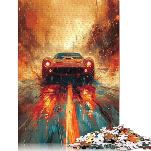 Kunst-Sportwagen-Puzzle, kreative Spiele, 100 Prozent recycelter Karton, Puzzle für Erwachsene, 1000 Teile (75 x 50 cm) von QBIREX