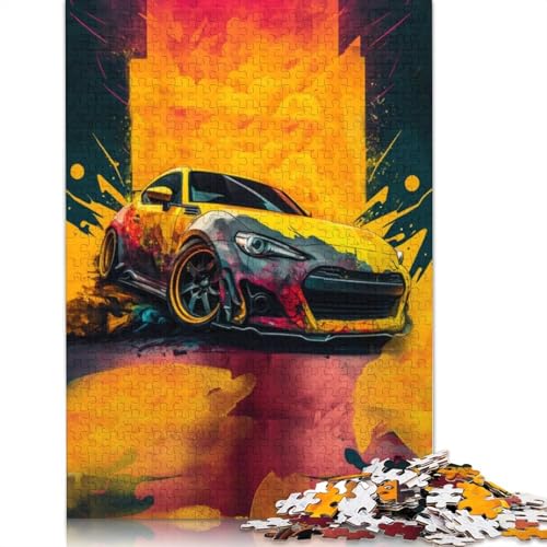 Kunst-Sportwagen-Puzzle, kreative Spiele, 100 Prozent recycelter Karton, Puzzle für Erwachsene, 1000 Teile (75 x 50 cm) von QBIREX