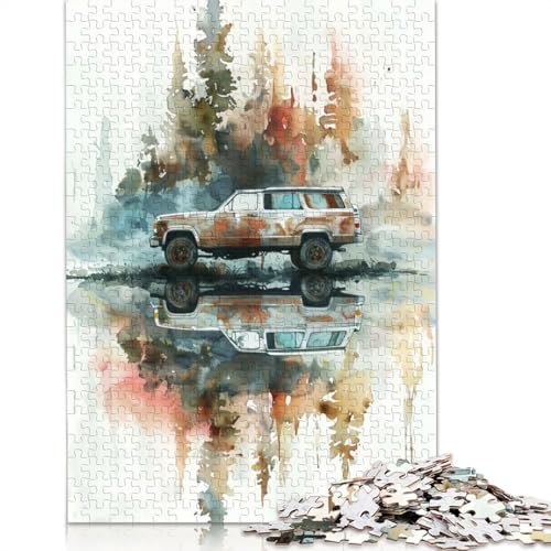 Kunst-Sportwagen-Puzzle, kreative Spiele, 100 Prozent recycelter Karton, Puzzle für Erwachsene, 1000 Teile (75 x 50 cm) von QBIREX