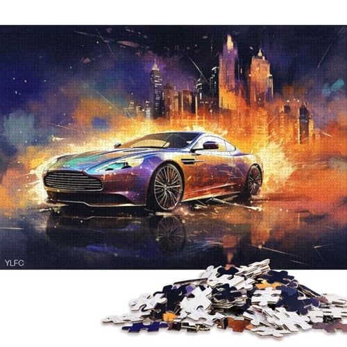 Kunst-Sportwagen-Puzzle, präzises, ineinandergreifendes Papier, rechteckiges Puzzle für Jungen oder Mädchen, 70 x 50 cm/1000 Teile von QBIREX