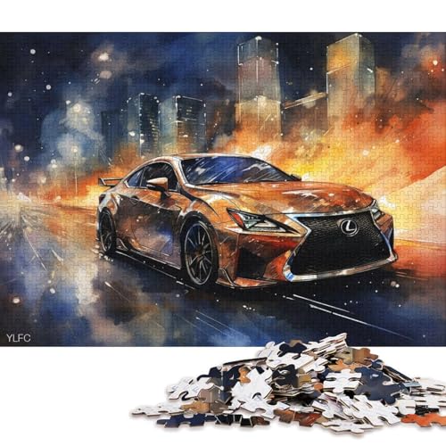 Kunst-Sportwagen-Puzzle, rechteckig, Pappe, 100% recycelter Karton, Puzzle für Erwachsene und Kinder, Tagesgeschenke, 70 x 50 cm, 1000 Teile Kunst-Sportwagen-Puzzle, rechteckig, Pappe, 100% recycelter Karton, Puzzle für Erwachsene und Kinder, Tagesgeschenke, 70 x 50 cm, 1000 Teile von QBIREX