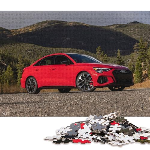 Kunst-Sportwagen-Puzzle, rechteckig, Pappe, Papier, rechteckig, Puzzle für Erwachsene und Kinder, 70 x 50 cm, 1000 Teile von QBIREX