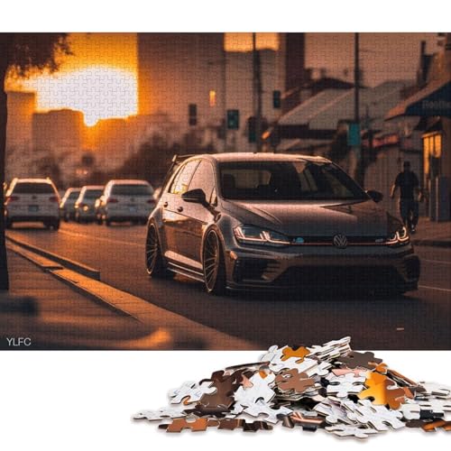 Kunst-Sportwagen-Puzzle, rechteckig, aus 100 Prozent recyceltem Karton, Puzzle für Erwachsene und Kinder, 38 x 26 cm, 1000 Teile von QBIREX