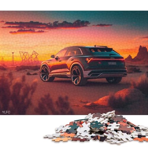 Kunst-Sportwagen-Puzzle, rechteckig, aus 100 Prozent recyceltem Karton, Puzzle für Erwachsene und Kinder, 38 x 26 cm, 1000 Teile Kunst-Sportwagen-Puzzle, rechteckig, aus 100 Prozent recyceltem Karton, Puzzle für Erwachsene und Kinder, 38 x 26 cm, 1000 Teile von QBIREX