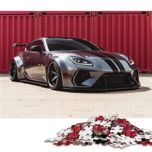 Kunst-Sportwagen-Puzzle, rechteckig, aus 100 Prozent recyceltem Karton, Puzzle für Erwachsene und Kinder, 70 x 50 cm, 1000 Teile Kunst-Sportwagen-Puzzle, rechteckig, aus 100 Prozent recyceltem Karton, Puzzle für Erwachsene und Kinder, 70 x 50 cm, 1000 Teile von QBIREX
