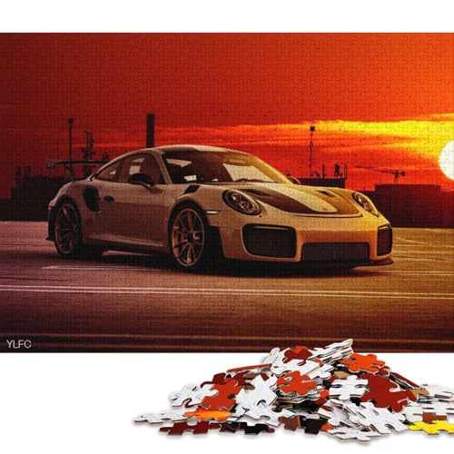 Kunst-Sportwagen-Puzzle, rechteckig, aus 100 Prozent recyceltem Karton, Puzzle für Erwachsene und Kinder, 70 x 50 cm, 1000 Teile Kunst-Sportwagen-Puzzle, rechteckig, aus 100 Prozent recyceltem Karton, Puzzle für Erwachsene und Kinder, 70 x 50 cm, 1000 Teile von QBIREX