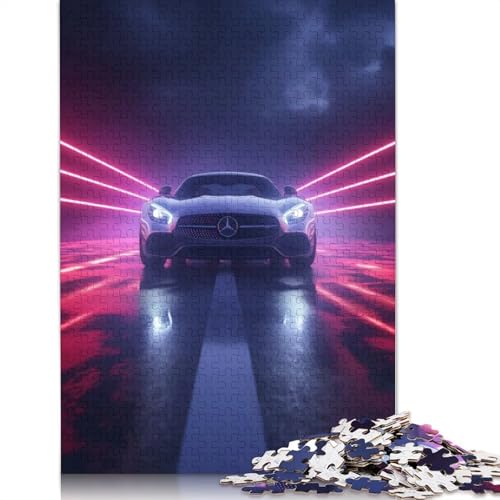 Kunst-Sportwagen-Puzzle, rechteckig, aus Pappe, 100% recycelter Pappe, Puzzle für Erwachsene und Kinder, Geschenke, 1000 Teile (38 x 26 cm) von QBIREX