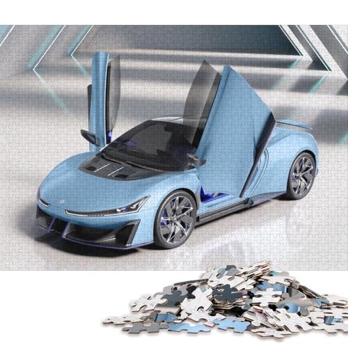 Kunst-Sportwagen-Puzzle, schwierig, 100 Prozent recycelter Karton, Puzzle für Frauen und Männer, Vatertagsgeschenke, 38 x 26 cm, 1000 Teile Kunst-Sportwagen-Puzzle, schwierig, 100 Prozent recycelter Karton, Puzzle für Frauen und Männer, Vatertagsgeschenke, 38 x 26 cm, 1000 Teile von QBIREX