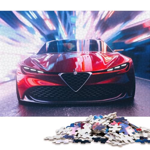 Kunst-Sportwagen-Puzzle, schwierig, 100 Prozent recycelter Karton, Puzzle für Frauen und Männer, Vatertagsgeschenke, 70 x 50 cm, 1000 Teile Kunst-Sportwagen-Puzzle, schwierig, 100 Prozent recycelter Karton, Puzzle für Frauen und Männer, Vatertagsgeschenke, 70 x 50 cm, 1000 Teile von QBIREX