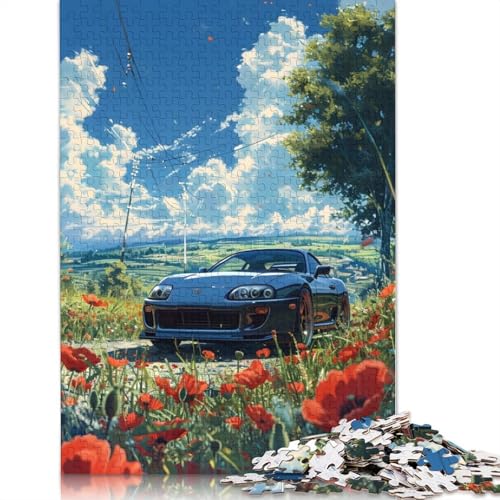Kunst-Sportwagen-Puzzle, schwierig, aus 100 Prozent recyceltem Karton, Puzzle für Frauen und Männer, Vatertagsgeschenke, 1000 Teile (75 x 50 cm) von QBIREX
