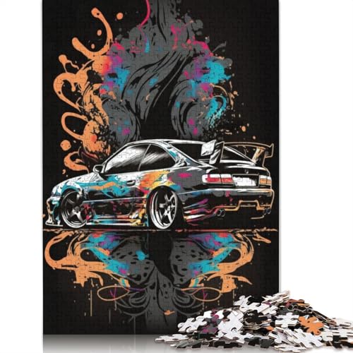 Kunst-Sportwagen-Puzzle, schwierige Herausforderung, 100 Prozent recycelter Karton, Puzzle für Erwachsene, Teenager, 1000 Teile (38 x 26 cm) von QBIREX