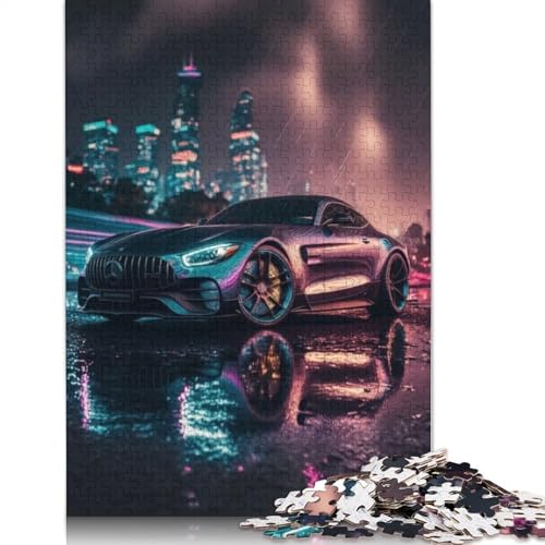 Kunst-Sportwagen-Puzzle, schwierige Herausforderung, 100 Prozent recycelter Karton, Puzzle für Erwachsene, Teenager, 1000 Teile (38 x 26 cm) von QBIREX