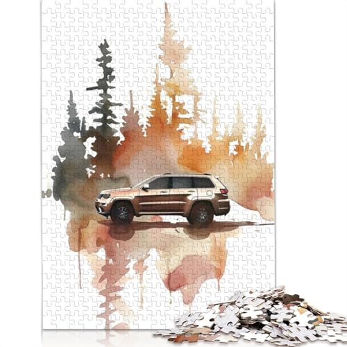 Kunst-Sportwagen-Puzzle, schwierige Herausforderung, 100 Prozent recycelter Karton, Puzzle für Erwachsene, Teenager, 1000 Teile (38 x 26 cm) von QBIREX
