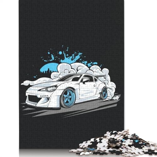 Kunst-Sportwagen-Puzzle, schwierige Herausforderung, 100 Prozent recycelter Karton, Puzzle für Erwachsene, Teenager, 1000 Teile (38 x 26 cm) von QBIREX