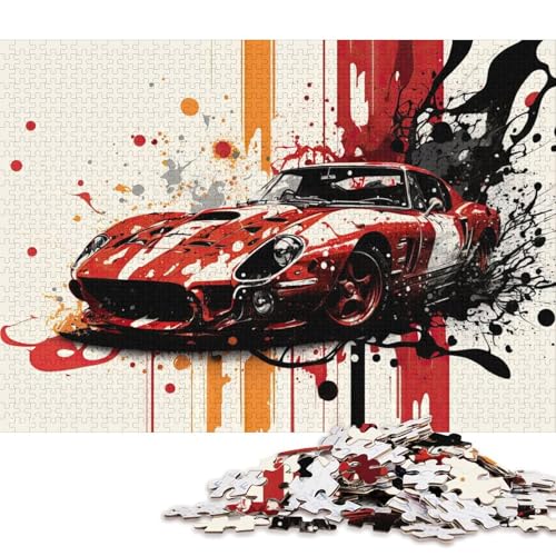 Kunst-Sportwagen-Puzzle, schwierige Herausforderung, 100 Prozent recycelter Karton, Puzzle für Erwachsene, Teenager, 38 x 26 cm, 1000 Teile Kunst-Sportwagen-Puzzle, schwierige Herausforderung, 100 Prozent recycelter Karton, Puzzle für Erwachsene, Teenager, 38 x 26 cm, 1000 Teile von QBIREX