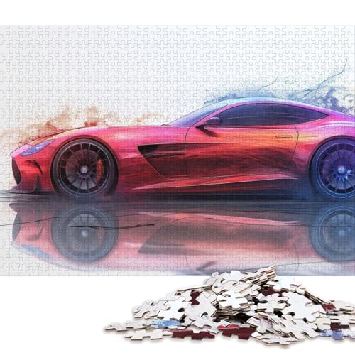 Kunst-Sportwagen-Puzzle, schwierige Herausforderung, 100 Prozent recycelter Karton, Puzzle für Erwachsene, Teenager, 38 x 26 cm, 1000 Teile Kunst-Sportwagen-Puzzle, schwierige Herausforderung, 100 Prozent recycelter Karton, Puzzle für Erwachsene, Teenager, 38 x 26 cm, 1000 Teile von QBIREX