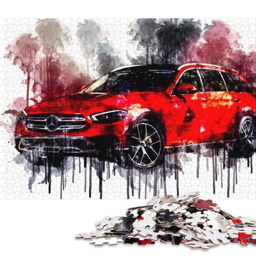 Kunst-Sportwagen-Puzzle, schwierige Herausforderung, 100 Prozent recycelter Karton, Puzzle für Erwachsene, Teenager, 38 x 26 cm, 1000 Teile Kunst-Sportwagen-Puzzle, schwierige Herausforderung, 100 Prozent recycelter Karton, Puzzle für Erwachsene, Teenager, 38 x 26 cm, 1000 Teile von QBIREX