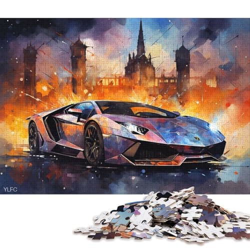 Kunst-Sportwagen-Puzzle, schwierige Herausforderung, 100 Prozent recycelter Karton, Puzzle für Frauen und Männer, Muttertagsgeschenke, 38 x 26 cm/1000 Teile Kunst-Sportwagen-Puzzle, schwierige Herausforderung, 100 Prozent recycelter Karton, Puzzle für Frauen und Männer, Muttertagsgeschenke, 38 x 26 cm/1000 Teile von QBIREX