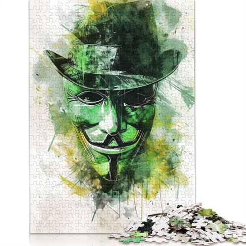 Kunstpuzzle La Maske, 2,5 cm, 1500 Teile, für Erwachsene, nachhaltiges Holzpuzzle für Erwachsene, 1500 Teile (85 x 57 cm) von QBIREX