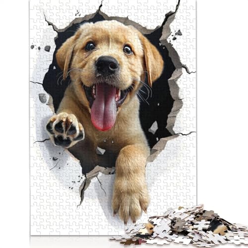 Labrador Puzzle 1000-teilige Schwer Puzzle Spielzeug Pädagogisches Spiel Impossible Herausforderungsspielzeug Für Erwachsene Kinder 1000pcs (75x50cm) von QBIREX