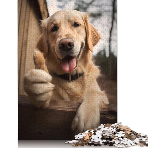 Labrador Retriever-Hundepuzzle, Denksportaufgabe, 100% recycelter Karton, Puzzle für Frauen und Männer, Muttertagsgeschenke, 1000 Teile (75 x 50 cm) von QBIREX