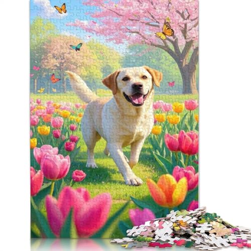 Labrador Retriever Puzzles 1000 Teile Schwer Puzzle Spielzeug Lernspiel Impossible Herausforderung Spielzeug Für Erwachsene Kinder 1000pcs (75x50cm) von QBIREX