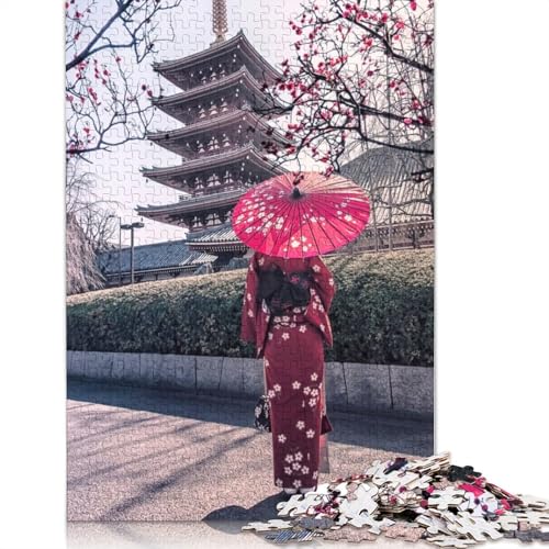 Lady In Red Puzzle, präzises, ineinandergreifendes Papier-Rechteckpuzzle für Erwachsene und Kinder, einzigartiges, 1000 Teile (75 x 50 cm) von QBIREX