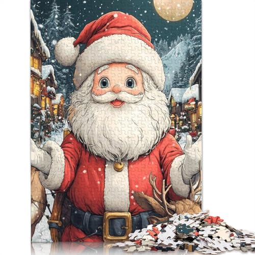 Lächelnder Weihnachtsmann, lustiges Weihnachtspuzzle, schwierige Herausforderung, 100% recycelter Karton, Puzzle für Kinder, 1000 Teile (75 x 50 cm) von QBIREX